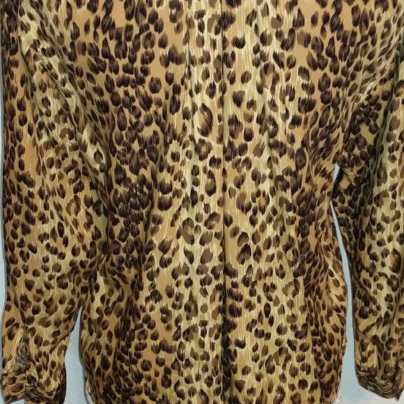 Liz Wear Leopard Print Long Sleeve Size P - Picture 5 of 6